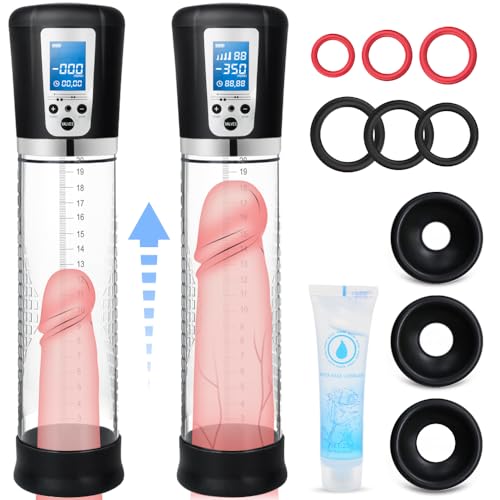 Electric Penis Enlargement Vacuum Pump, 4 Suction Strengths with Digital Display, YGOJKE Rechargeable Automatic High Vacuum Penis Enlargement Extension Pump, Male Couple's Toys, Comes with Pocket Cat